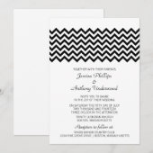 Ebony Simple Zickzack Wedding Einladung (Vorne/Hinten)