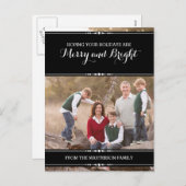 Ebony Simply Chic Holiday Foto Postkarte (Vorne/Hinten)
