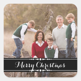 Ebony Simply Chic Holiday Foto Stickers