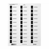 Ebony Simply Chic Monogram Holiday Address Labels (Vorne)