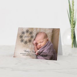 Ebony Snowflake Wreath Holiday Foto Card Feiertagskarte