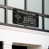 Ebony-Sonntagsgottesdienst-Kirchenbanner mit Ihrem Banner (Äußeres Gebäude)