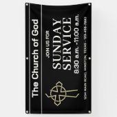 Ebony-Sonntagsgottesdienst-Kirchenbanner mit Ihrem Banner (Vertikal)