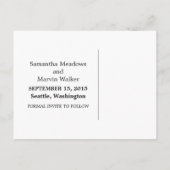 Ebony Triple Stripe Save the Date Postkarte (Rückseite)