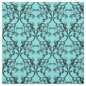 Ebony Turquoise Parisian Damask Muster Fabric Stoff (Muster)