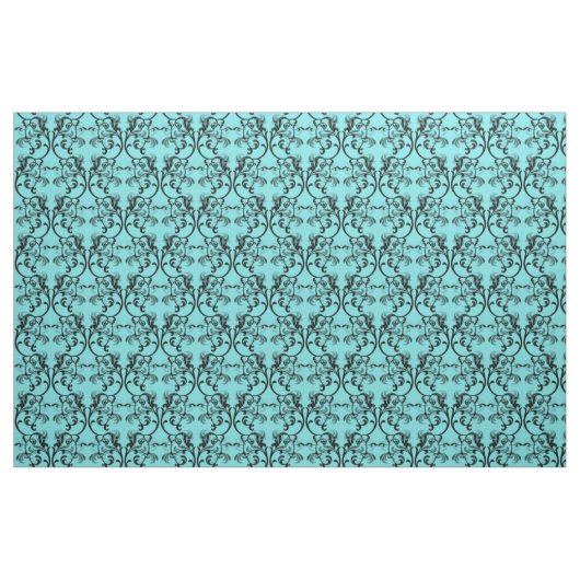 Ebony Turquoise Parisian Damask Muster Fabric Stoff (Fat Quarter (45,7 x 55,9 cm))