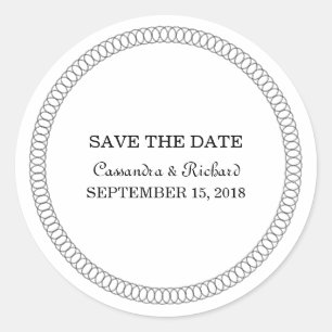 Ebony umkreist rund Save the Date Stickers