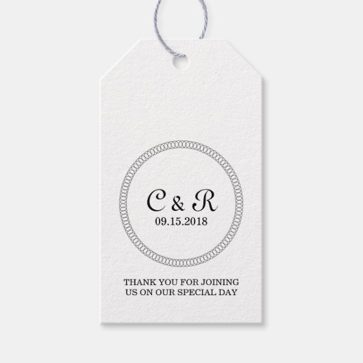 Ebony-umschlossene Round-Gift-Tags Geschenkanhänger (Vorderseite)