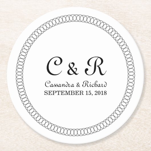 Ebony-umschlossene Rundpapier-Untersetzer Runder Pappuntersetzer (Vorderseite)