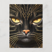 Ebony und Gold Cat Postcard Postkarte (Vorderseite)