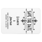 Ebony v2 Extravagant Ornamental Save the Date Magn Magnet (Horizontal)