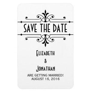 Ebony v2 Extravagant Ornamental Save the Date Magn Magnet