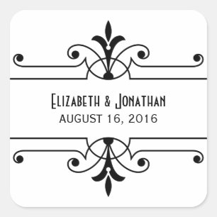 Ebony v2 Extravagante Ornamental Wedding Stickers