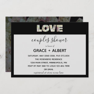 Ebony Vanilla Strawberry Hydrangeas Paare Dusche Einladung