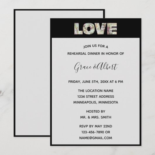 Ebony Vanilla Strawberry Hydrangeas Probe Einladung (Vorne/Hinten)