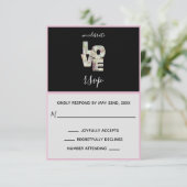 Ebony Vanilla Strawberry Hydrangeas RSVP-Karte RSVP Karte (Stehend Vorderseite)