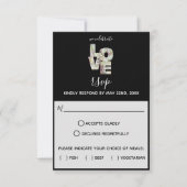 Ebony Vanilla Strawberry Hydrangeas Wedding RSVP Karte (Vorderseite)