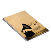 Ebony Vintag Gramophon Notebook Notizblock (Rechte Seite)
