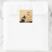 Ebony Vintag Gramophon Save the Date Stickers (Tasche)