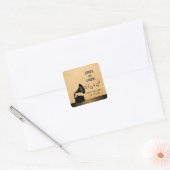 Ebony Vintag Gramophon Save the Date Stickers (Umschlag)