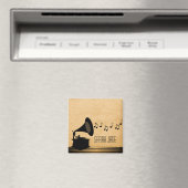 Ebony Vintag Gramophone Magnet (In Situ (Geschirrspüler))