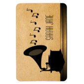 Ebony Vintag Gramophone Premium Magnet (Vertikal)