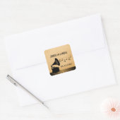 Ebony Vintag Gramophone Wedding Stickers (Umschlag)