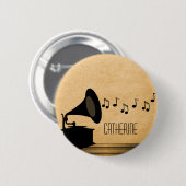 Ebony Vintage Gramophone Knopf Button (Vorne & Hinten)