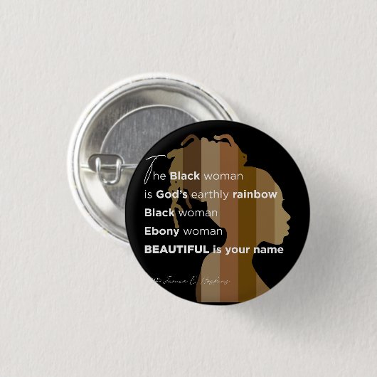  Ebony woman, Tote Bag Button (Vorne & Hinten)