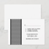 Ebony Zickzack Border RSVP Card Karte (Vorne/Hinten)