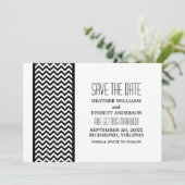 Ebony Zickzack Border Save the Date einladen Einladung (Stehend Vorderseite)