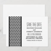 Ebony Zickzack Border Save the Date einladen Einladung (Vorne/Hinten)