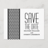 Ebony Zickzack Border Save the Date Postkarte (Vorderseite)