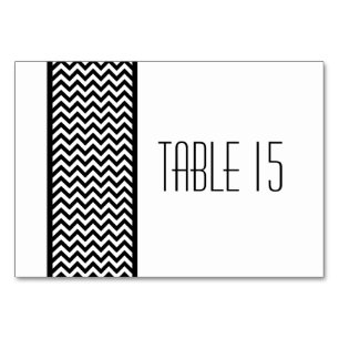 Ebony Zickzack Border Table Card Tischnummer