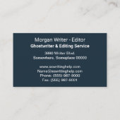 eBook World Connection Ghostwriter Author, ZSSG Visitenkarte (Rückseite)