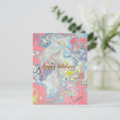 Ebru Art Pastel Abstract Feiertagspostkarte (Stehend Vorderseite)