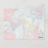 Ebru Art Pastel Abstract — Signature Matte  Postkarte (Rückseite)