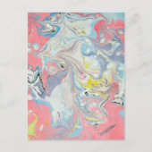 Ebru Art Pastel Abstract — Signature Matte  Postkarte (Vorderseite)