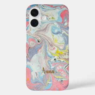 Ebru Kunst Pastell Abstrakt — iPhone 16 Hülle