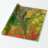 Ebru Marbling Floral Pattern Geschenkpapier (Ungerollt)