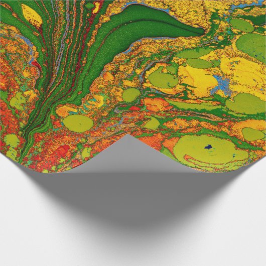 Ebru Marbling Floral Pattern Geschenkpapier (Ecke)