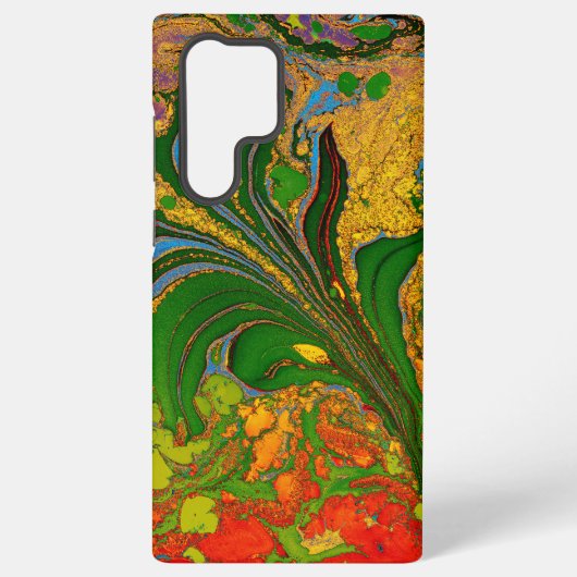 Ebru Marbling Floral Pattern Samsung Galaxy Hülle (Rückseite)