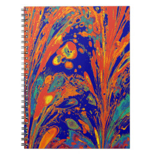 Ebru Marmorkunst mit Blume Muster. ABSTRAKT B Notizblock