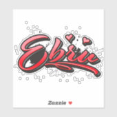 Ebru red Heart Graffiti Aufkleber Sticker (Blatt)