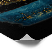 Ec Santa Sleigh With And Stars Poster (Ecke)