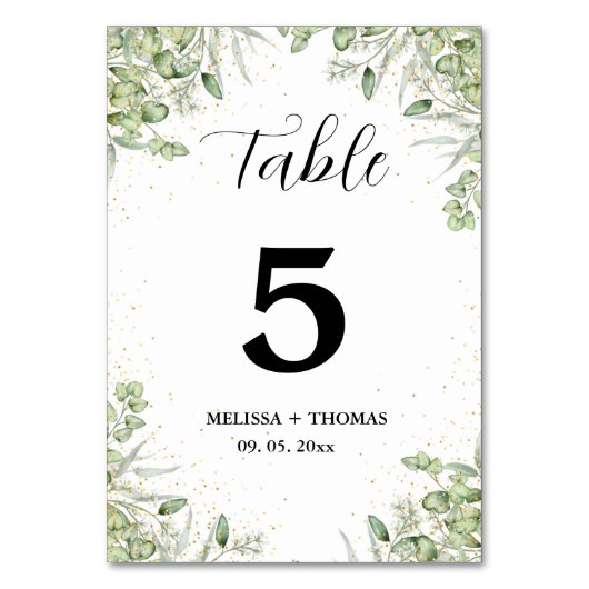 Ecalyptus Tischnummer (Rückseite)