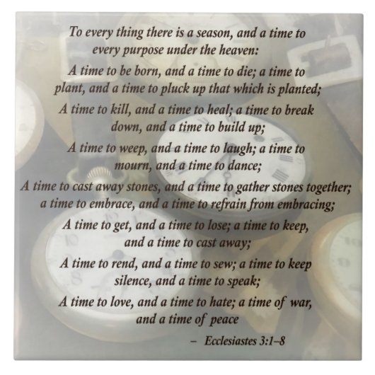 Ecc 3 1-8 zu jeder Sache dort ist eine Jahreszeit Fliese (Vorderseite)