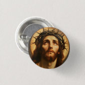 Ecce Homo | Jesus Christus mit Dornenkrone Button (Vorne & Hinten)