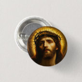 Ecce Homo | Jesus Christus mit Dornenkrone Button (Vorne & Hinten)