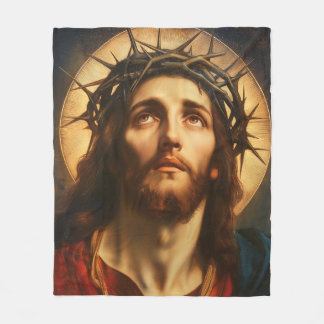 Ecce Homo | Jesus Christus mit Dornenkrone Fleecedecke